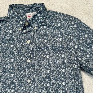 Ken Ltd shirt button down rocket ship space planets stars print men’s medium